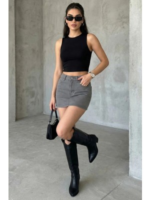 Madmext Füme Mini Jean Etek MG2099