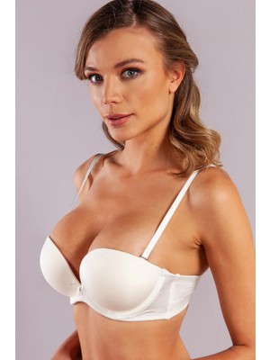 Golshan Genius Ekstra Destekli Push Up Dantelli Straplez Sütyen 127-027