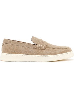 Derimod Erkek Bej Süet Deri Casual Loafer 26SFD633410