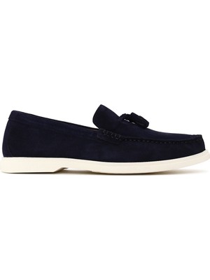 Derimod Erkek Lacivert Püsküllü Süet Deri Casual Loafer 26SFD633510