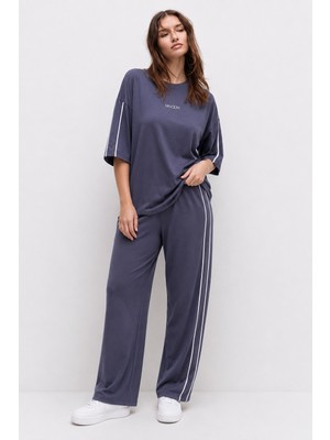 Şuranur Homewear Oysho Modal Kumaş Kısa Kollu Çift Biye Detaylı Alt Üst Takım 2xl-6xl