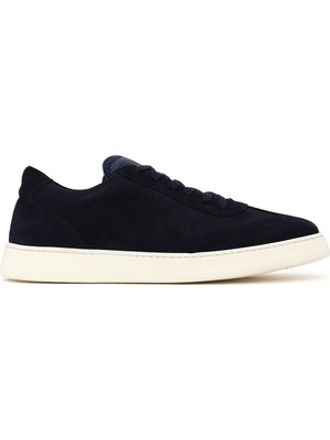 Derimod Erkek Lacivert Bağcıklı Kalın Tabanlı Süet Deri Sneaker 26SFD632810