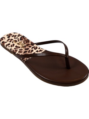 Tkees Kadın Leopar/kahve Parmak Arası Terlik