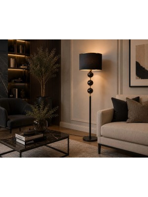Küre Detaylı Modern Lambader - Dekoratif Ayaklı Abajur