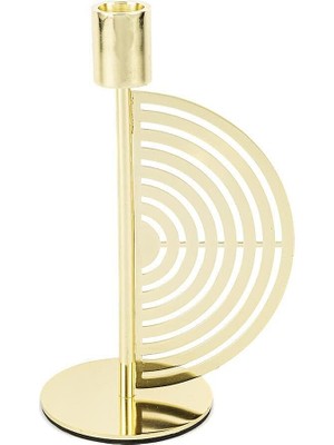 Qua Home Circle Gold Metal Mumluk 9X21CM