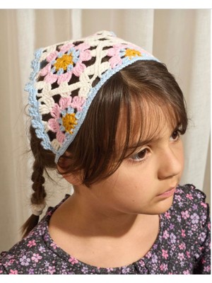 Talin Handmade El Yapımı Çiçek Motifli Çocuk Bandanası – Örgü Saç Bandı