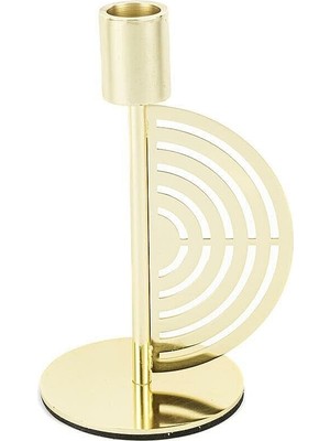 Qua Home Circle Gold Metal Mumluk 9X18CM