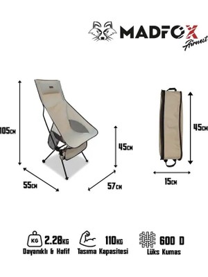 Madfox Airnest Ultra Katlanır Motosiklet Kamp Sandalyesi