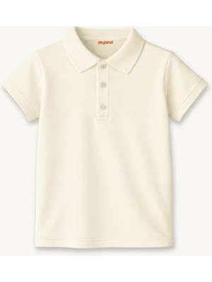 Zeyland Kız Erkek  Çocuk Kısa Kollu Polo Yaka Tshirt  - Ekru
