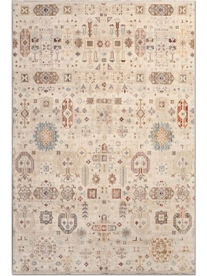 Halımax Crea Halı Panama PN01K Anadolu Motifli Krem Vintage Salon Mutfak Koridor Halısı Etnik Yolluk