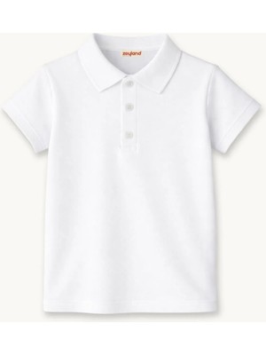 Zeyland Kız Erkek  Çocuk Kısa Kollu Polo Yaka Tshirt  - Beyaz