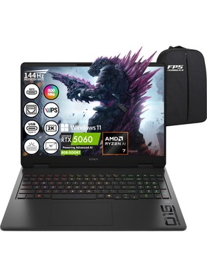 Hp Omen Gaming 16-AP0023NT Ryzen Aı 7-350 RTX5060 16GB Ram 4tb SSD 16" 2k IPS 144Hz W11 C12CSEA Taşınabilir Bilgisayar