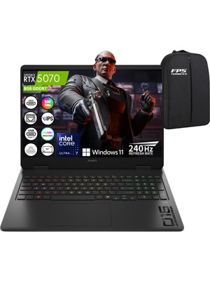 Hp Omen Slim Gaming 16-AN0025NT Ultra 7-255H RTX5070 64GB Ram 4tb SSD 16" IPS Wqxga 240Hz W11 CJ8V8EA Taşınabilir Bilgisayar