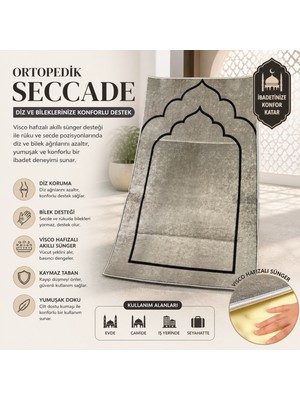 Fabrix Home Secdeyolu Ortopedik Seccade (Kadife Dua kitabı + Zikirmatik Hediyeli)
