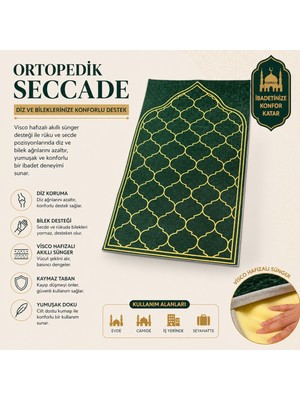 Fabrix Home Secdeyolu Ortopedik Seccade (Kadife Dua kitabı + Zikirmatik Hediyeli)