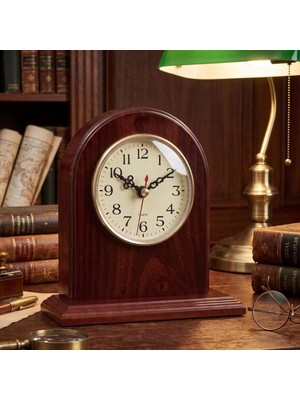 Morgen Craft Sepal Ahşap Masa Saati - %100 El Yapımı - Ceviz ve Meşe Ağacı - 13X13X5