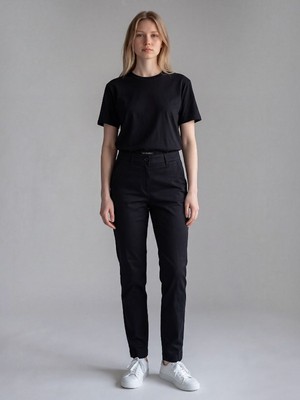 Sisley Slim Fit Gabardin Pantolon Kadın Siyah Pantolon - 325A4AI655AH6