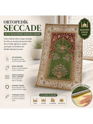 Fabrix Home Secdeyolu Ortopedik Seccade (Kadife Dua kitabı + Zikirmatik Hediyeli)