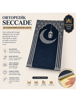 Fabrix Home Secdeyolu Ortopedik Seccade (Kadife Dua kitabı + Zikirmatik Hediyeli)