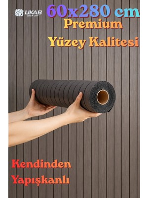 Ukab Dekor 60X280 cm Kendinden Yapışkanlı Ahşap Görünümlü Akustik Duvar Paneli -