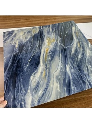 Ukab Dekor 6047 Kendinden Yapışkanlı Esnek Köpük Mavi Pvc Mermer Panel 60X30 cm Banyo Wc Mutfak