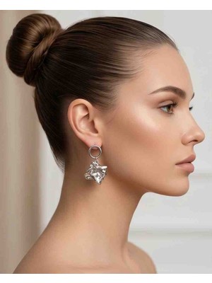 Noshnosh Cerrahi Çelik Silver Trend Küpe