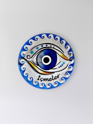 Mundy Içmeler Temalı Polyester Kabartmalı Nazar Magnet  Çap: 7 cm – Dekoratif Hediyelik Buzdolabı Süsü  (KOD:1221)