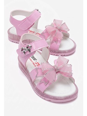 Ccway Çocuk Papyonlu Sandalet Pembe