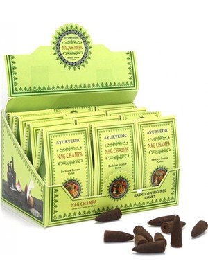 Marsilyan™- Ayurvedic Konik ( Geri Akış ) Tütsü Nag Champa Aromalı Konik Nagchampa