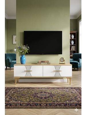 Yumedi Design TSA1232DB - Merve Tv Stand , Tv Sehpası 120CM Safirmeşe-Beyaz