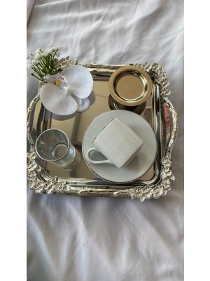 Z & B Flowers Damat Kahve Tepsisi Söz Tepsisi Nişan Tepsisi Damat Kahvesi Fincan