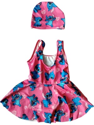 Milays Kız Çocuk Etekli Boneli Mayo Bikini