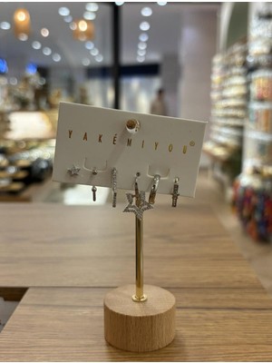 Yakemiyou Silver Karma Yıldızlar Altılı Küpe