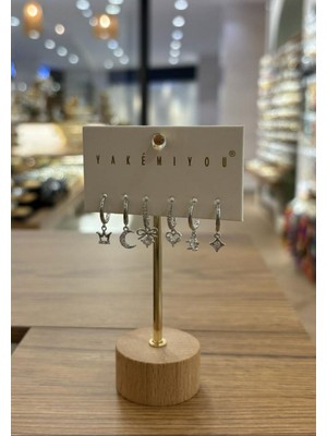 Yakemiyou Silver Fiyonk Konsept Altılı Küpe
