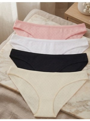 Nacar Store Kadın 4'lü Rahat Kullanım Bikini Külot