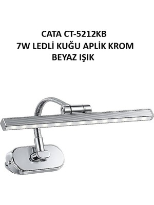 Cata CT-5212KB 7W Ledli Kuğu Aplik Krom Beyaz