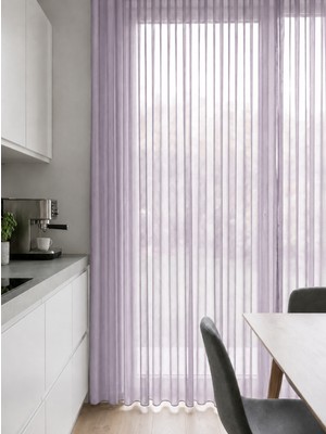 Ran Perde Lila - Kalın Dokulu Zırh Tül Perde - Pileli Dikim 1x2,5 Pile - ZR55