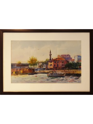 Muguetarts Karaköy Orjinal Suluboya Tablo - Mehmet Najafzadeh Eseri 43X61 cm