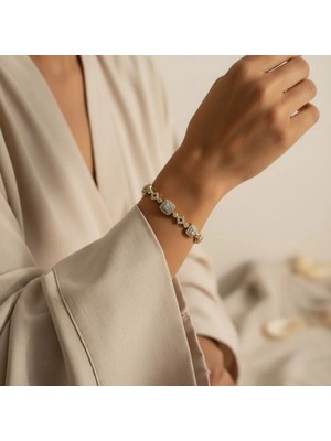 Stil Incisi/xupıng Jewelry Üçlü Baget Zirkon Taşlı Bileklik