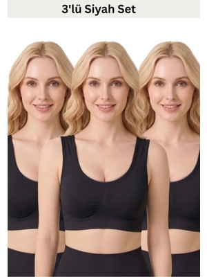 Formactive Kadın 3'lü Toparlayıcı Bralet Sütyen Seti – Pedli Rahat, Şık ve Günlük Kullanım - 2135