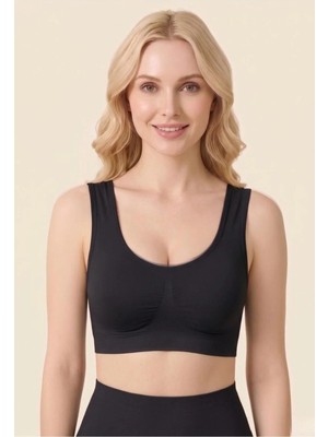Formactive Kadın Pamuklu Toparlayıcı Bralet Sütyen – Pedli Rahat, Şık ve Günlük Kullanım - 2135 Siyah