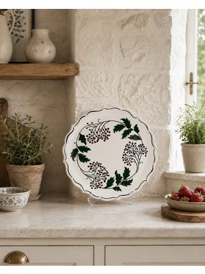 Muguetarts %100 El Işçiliği Çini Tabak R:18 Cm.