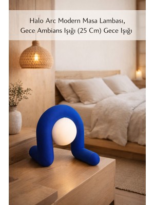 Halo Arc Modern Masa Lambası, Gece Ambians Işığı (25 Cm) Gece Işığı