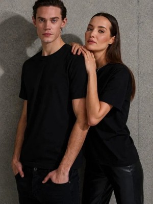Uslucan Alışveriş Unisex Kısa Kollu Bisiklet Yaka Basic Viskon Bluz