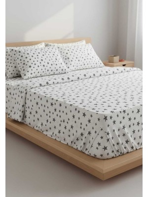 Erca Home Tekstil Ürünleri Ranforce Kumaş Yastıklı Lastikli Çift Kişilik Çarşaf Takımı/ 160X 200 Beyaz