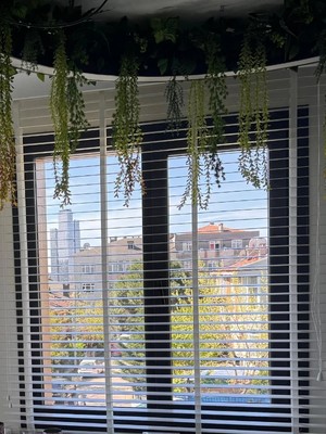 Özel Jaluzi Beyaz 50 mm Ahşap Görünümlü Jaluzi