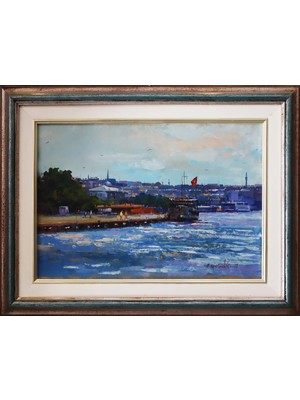 Muguetarts Sarayburnu Orijinal Yağlıboya Tablo - Mehmet Najafzadeh Eseri 50X65 cm