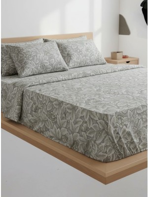 Erca Home Tekstil Ürünleri Ranforce Kumaş Yastıklı Lastikli Çift Kişilik Çarşaf Takımı/ 160X 200 Yeşil