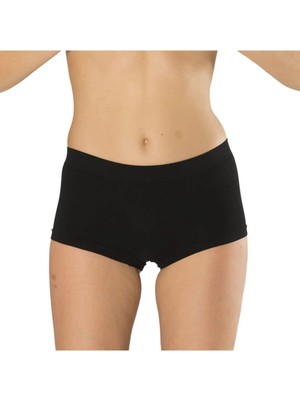 Formactive Kadın Dikişsiz Boxer Yumuşak Dokulu Bambu Siyah - Esnek İç Giyim & Kadın Dikişsiz Boxer