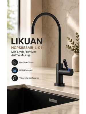 Watalina NCPS883CP-L LED Göstergeli Krom Arıtma Musluğu Premium Ro Musluk